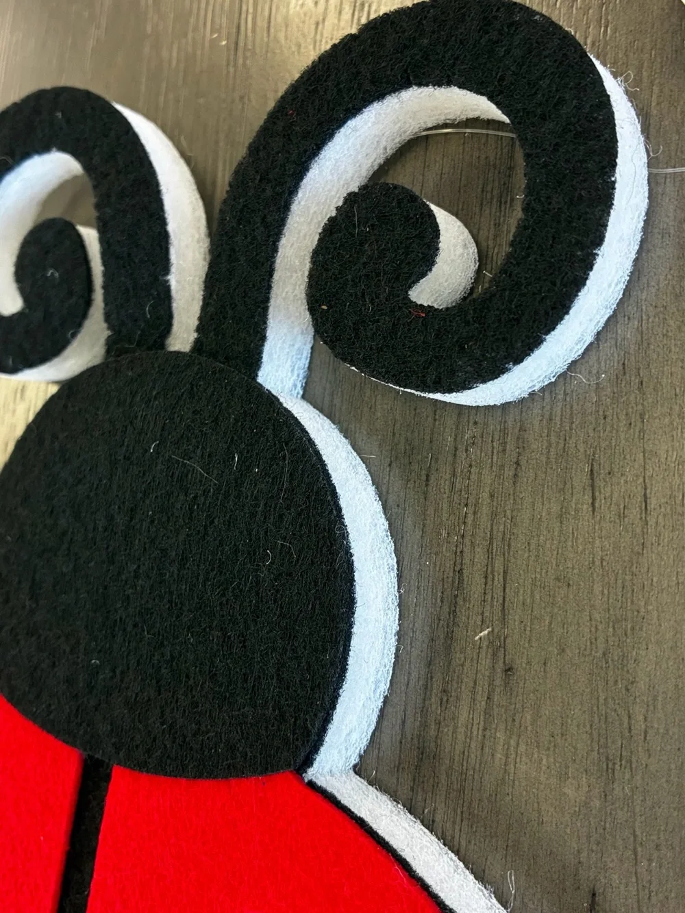 Pair of foam Ladybugs wreath decoration, party decorations black/ red seasonal